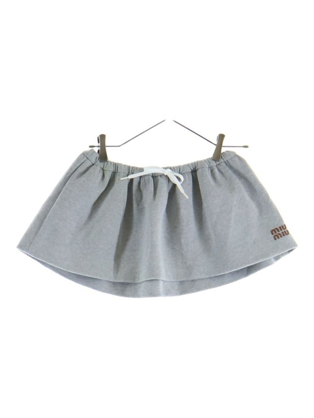 Miu Miu Padded Cotton Fleece Mini Skirt Gray